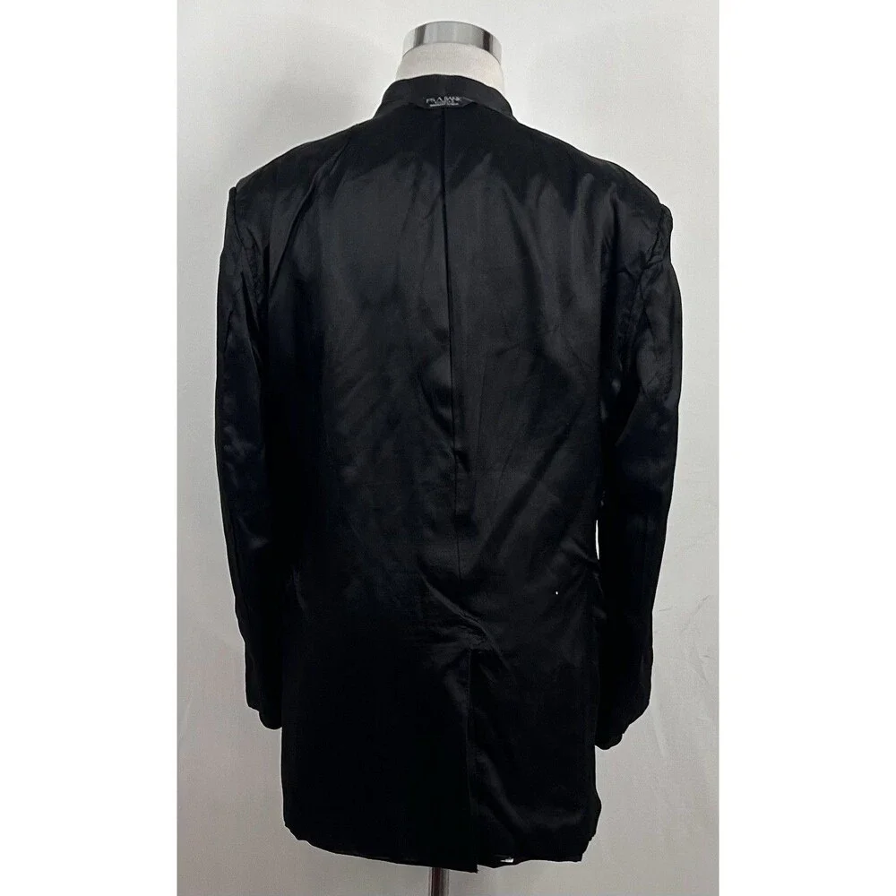 Jos A Bank 42L Tuxedo Jacket Shawl Collar One Button Black 100% Wool Vented - Picture 8 of 8
